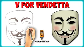How to Draw V for Vendetta | Simple & Easy
