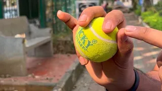 How to bowl leg cutter | explained in English | Tennis ball Leg cutter