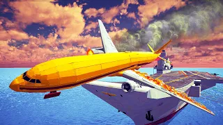 Realistic Airplane Crashes and Emergency Landing Into The Sea Failed - Besiege