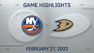 NHL Highlights | Islanders vs. Ducks - Feb 27, 2022