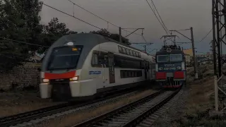 🇦🇿 ЭШ2 Баку-Хырдалан-Сумгаит, станция Баладжары/ ESH2 Azerbaijan railways, Baku-Sumqait train