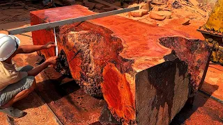 Wood Cutting Skills // Diamonds Inside The Most Expensive Tree In The World