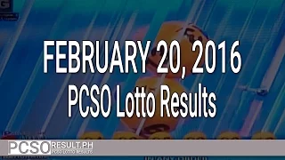 PCSO Lotto Results February 20, 2016 (6/55, 6/42, 6D, Swertres & EZ2)