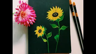 Sunflower One Stroke Painting | Art And Crafts