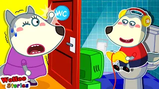 Don't Go To The Bathroom For Too Long! 🚽 Kids Good Habits⭐️Funny Cartoon For Kids @KatFamilyChannel