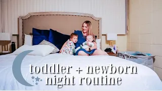 SOLO MOM TODDLER AND NEWBORN NIGHT ROUTINE! | Emily Neria