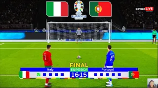 Italy vs Portugal - Penalty Shootout - Final EURO 2024 Germany | Ronaldo vs Italy | eFootball PES