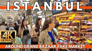 ISTANBUL TURKEY 2023 GRAND BAZAAR,FAKE MARKET WALKING TOUR | 4K UHD 60FPS