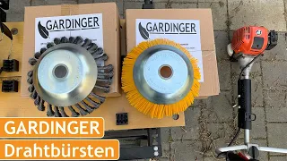 GARDINGER Metalldrahtbürste für Motorsense | Unkraut entfernen | Unkrautbürste für Fugen