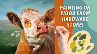 Acrylic Painting On PLYWOOD! FUN Rusty Cow Painting! By: Annie Troe