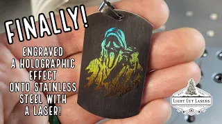 Laser engraving a holographic effect onto stainless steel!