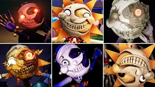 FNAF: Security Breach Vs Ruin DLC Vs FNAF: Help Wanted 2 - All Sun & Moon Jumpscares