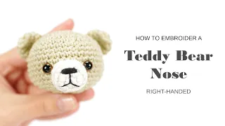 Embroidering teddy nose (right-handed) | Kristi Tullus