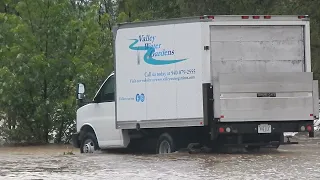 Truck washed into flooded Cooks Creek in Dayton, VA 5.6.24