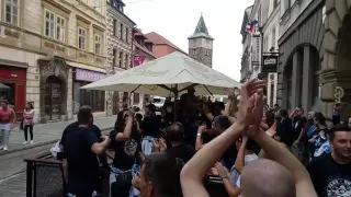 Nitra Fans v Plzni pred zápasom (3.9.2016)