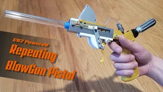 CO2 Powered Repeating Blow Gun Pistol [3D Printed]