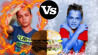 24 ЧАСА едим ГОРЯЧУЮ vs ХОЛОДНУЮ ЕДУ./24 HOURS eat HOT vs COLD FOOD.