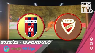 MOL Fehérvár FC - DVTK | 1-3 | Simple Női Liga | 13. forduló | MLSZTV