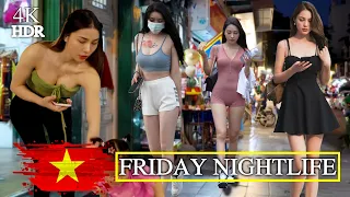 🔥 HANOI Hot Nights Walking Street 🔥 Friday Nightlife VIETNAM 🇻🇳 the City Walking Tour 4K HDR