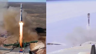 Soyuz MS-19 launch (On-board camera view)