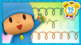 ✏️ POCOYO in ENGLISH - Pre-writing Activities [95 min] | Full Episodes |VIDEOS and CARTOONS for KIDS