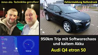 Audi Q4 etron 50 - 950km mit kaltem Akku und Softwarechaos - es wird nicht besser! Generation - E