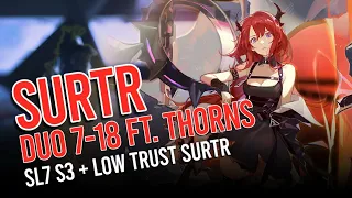 [Arknights] Surtr Showcase #1 Duo 7-18 feat. Thorns (SL7 S3+ Low Trust Surtr)