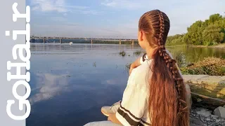 Голландская коса (Французская обратная) + Хвост // Dutch braid + ponytail