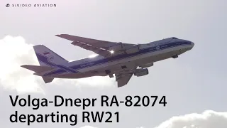 Volga-Dnepr (RA-82074) Antonov 124 departing RW21 at Perth Airport on February 18, 2021.