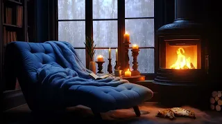 Reading Corner with Rain, Thunderstorm and Crackling Fire for Relaxation and Sleep   Nature Sounds 1