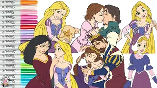 Disney Princess Coloring Book Compilation Rapunzel Flynn Rider Mother Gothard Arianna Frederic