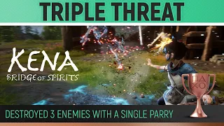 Kena: Bridge of Spirits - Triple Threat 🏆 Destroyed 3 enemies with a single Parry - Trophy Guide