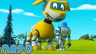 GIANT DOG Playing Ruff!! | ARPO The Robot | Robot Cartoons for Kids | Moonbug Kids