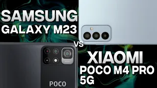 SAMSUNG GALAXY M23 5g vs XIAOMI POCO M4 PRO 5G full comparison and review