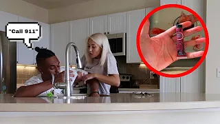 Throwing Up Blood Prank On GIRLFRIEND *She CALLED 911*