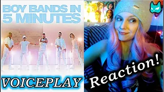This Was So Fun! "Boy Bands in 5 Minutes" - VoicePlay A Capella Medley - First Time Hearing!