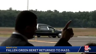 The body of a fallen Green Beret is being returned home to Massachusetts