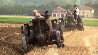 Aratura d'epoca Confortino - CAT, cingolati FIAT, Landini testacalda | Old tractors plowing & sound