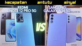 PANAS! DUEL Redmi Note 12 Pro 5G vs Samsung Galaxy A34 5G Indonesia, ADU Dimensity 1080!