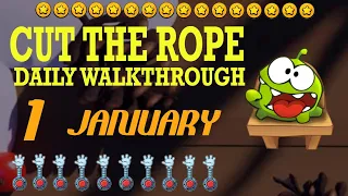 Cut The Rope Daily January 1  | #walkthrough  | #10stars | #solution