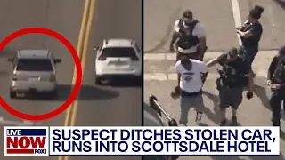 Police chase: Suspect ditches stolen car, runs into hotel in Scottsdale, AZ | LiveNOW from FOX