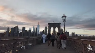 BEAUTIFUL SUNSET WALK BROOKLYN BRIDGE, New York City