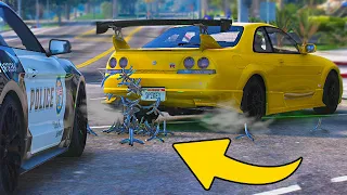 Cars Dropping Spikes Annoy Cops In GTA 5 RP