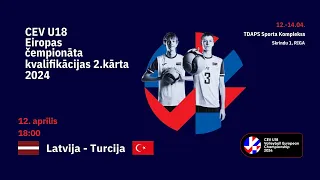 CEV U-18 Eiropas čempināta kvalifiācijas 2. kārta 2024 Latvija vs Turcija