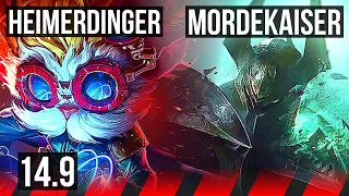 HEIMERDINGER vs MORDEKAISER (TOP) | Rank 9 Heimer | NA Challenger | 14.9