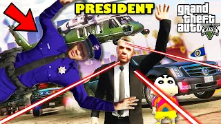 Franklin Saving THE PRESIDENT in GTA 5 | SHINCHAN and CHOP