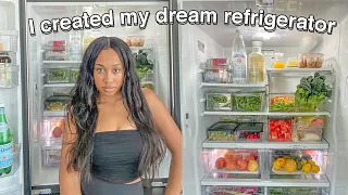 NEW FRIDGE TOUR! Extreme fridge Makeover on a budget!! *Aesthetic Organization* |(Move in with me)