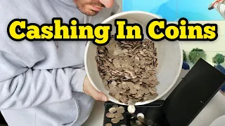 Cashing In A 5 Gallon Bucket of CHANGE | HOW MUCH DID WE GET? / No Fees / ASMR