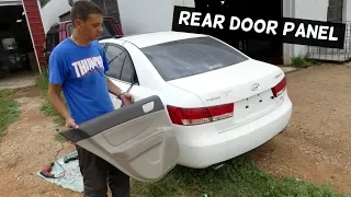 HOW TO REMOVE REAR DOOR PANEL ON HYUNDAI SONATA 2006 2007 2008 2009 2010