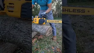 Huge improvement! New 18" FlexVolt chainsaw will make you smile. Steel spikes & dual nut bar now.